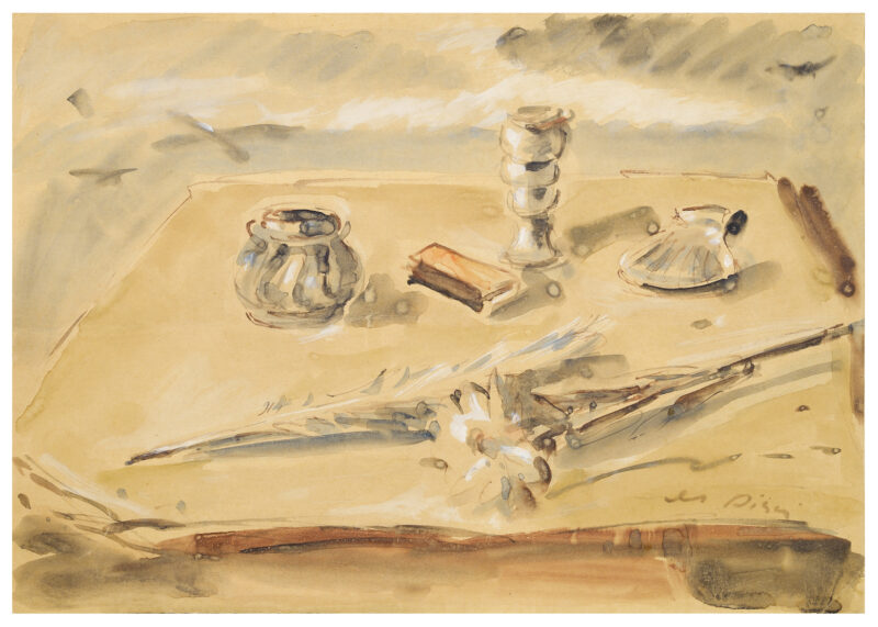 Filippo de Pisis,  Senza titolo, 1944, Collezione Ramo, una delle opere che animano la Milano Drawing Week